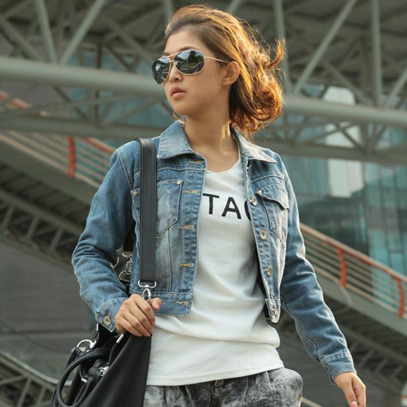 2012 cardigan casual new arrival women's long-sleeve plus size short jacket denim outerwear female
