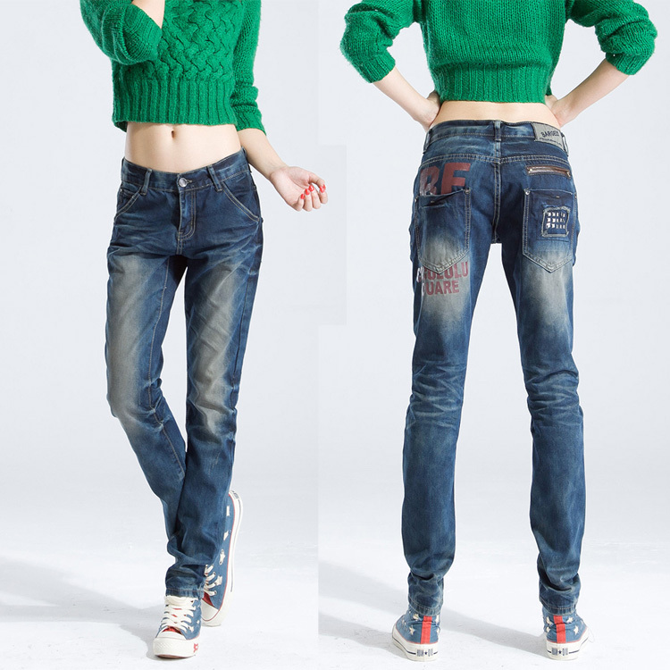 2012 casual loose personalized all-match straight pants jeans female long trousers pants