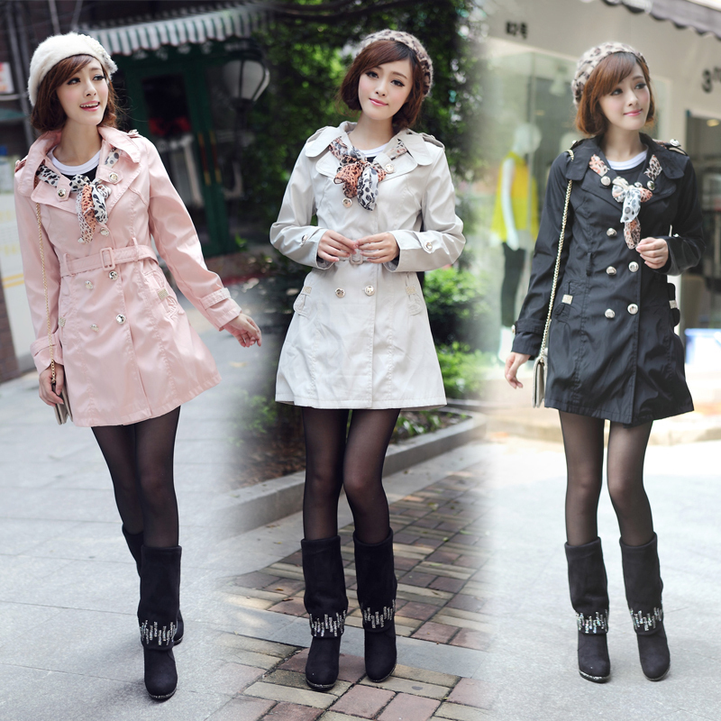 2012 ccdd double breasted slim casual clothing outerwear scarf
