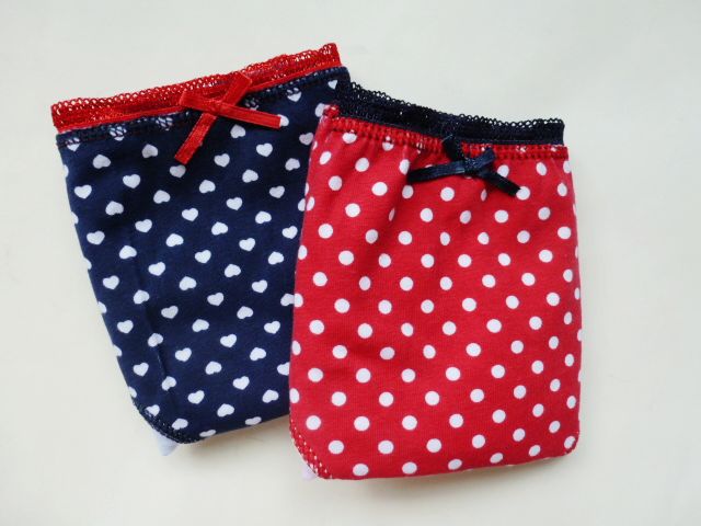 2012 cheap baby girl's underwear children boxer Young girl child briefs lycra lace dot cotton boxer underwear age 6-14