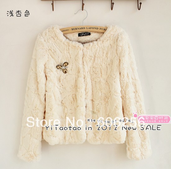 2012 Cheap price VIVI Style Fashion Faux rabbit Fur jacket, long sleeve fur coat/women fashion fur jacket,4 colors