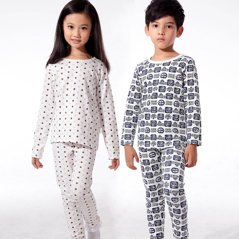 2012 child 100% cotton thermal underwear set 100% cotton thermal long johns long johns 2 piece set