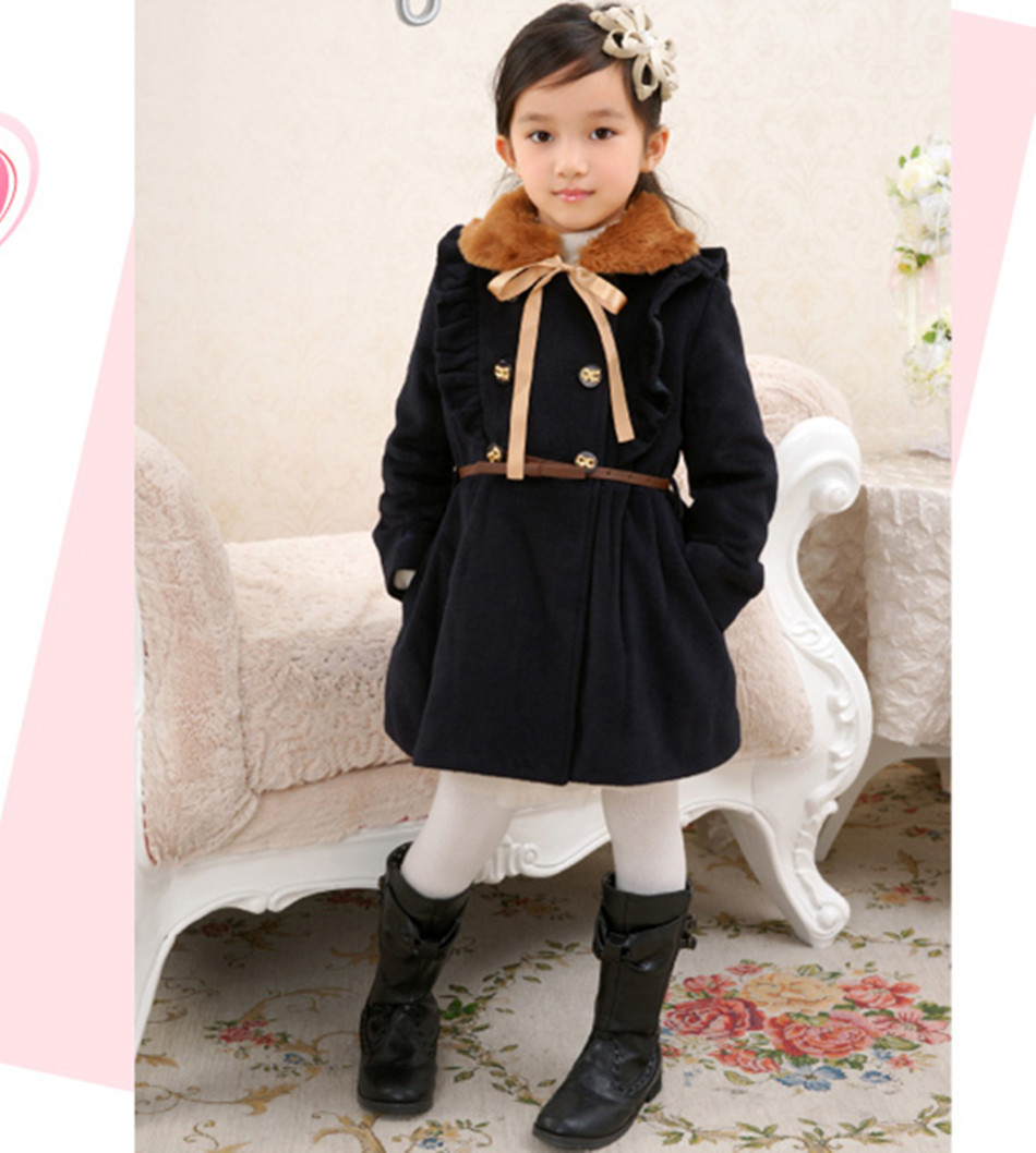 2012 child autumn and winter children's clothing thickening double breasted dress female child trench princess outerwear