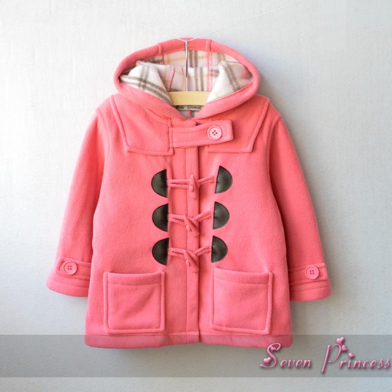 2012 child male female child baby horn button medium-long trench outerwear top