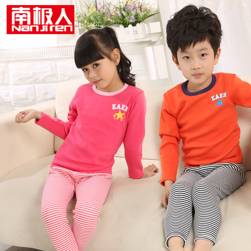 2012 child thermal underwear set plus velvet thickening children's clothing