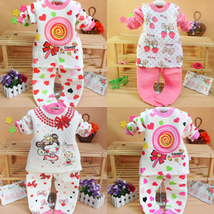 2012 child underwear 100% cotton thermal underwear set Women buckle underwear 2150