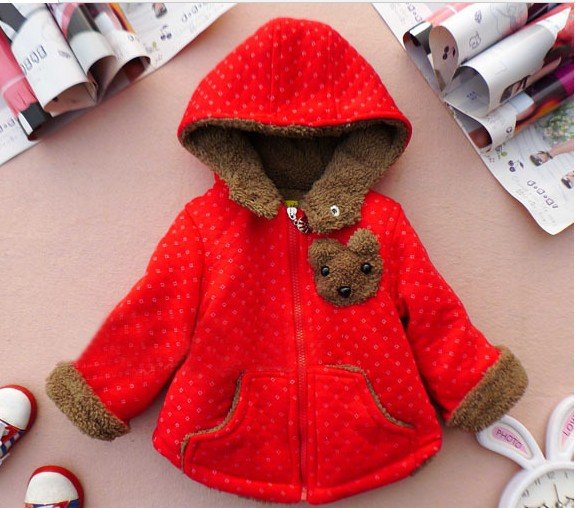 2012 children/kid/kids  winter clothing  jacket/ jackets coat/coats Outerwear cartoon bears WYF DM108