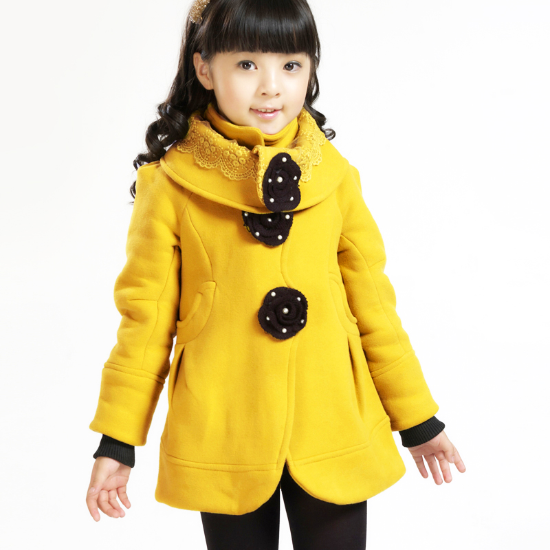2012 children's autumn and winter clothing female child outerwear child sweatshirt trench turtleneck woolen overcoat female