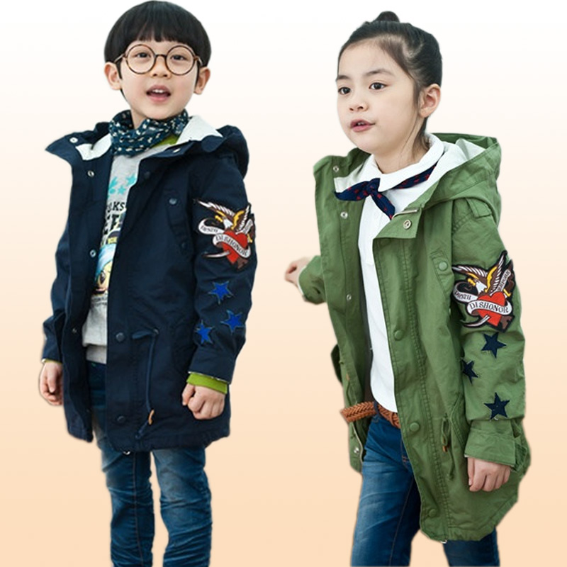2012 children's clothing autumn child trench male female child outerwear trench