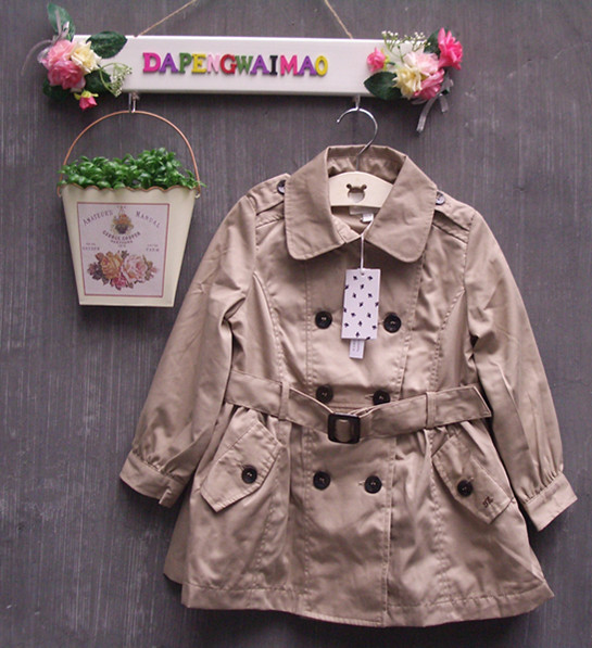 2012 children's clothing autumn small horse female child trench