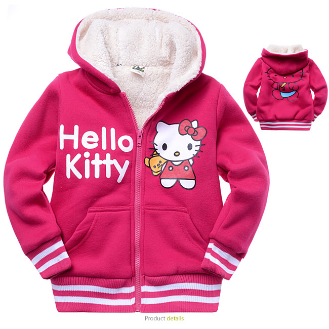 2012 children's clothing cartoon outerwear female child thickening with a hood outerwear double layer wadded jacket