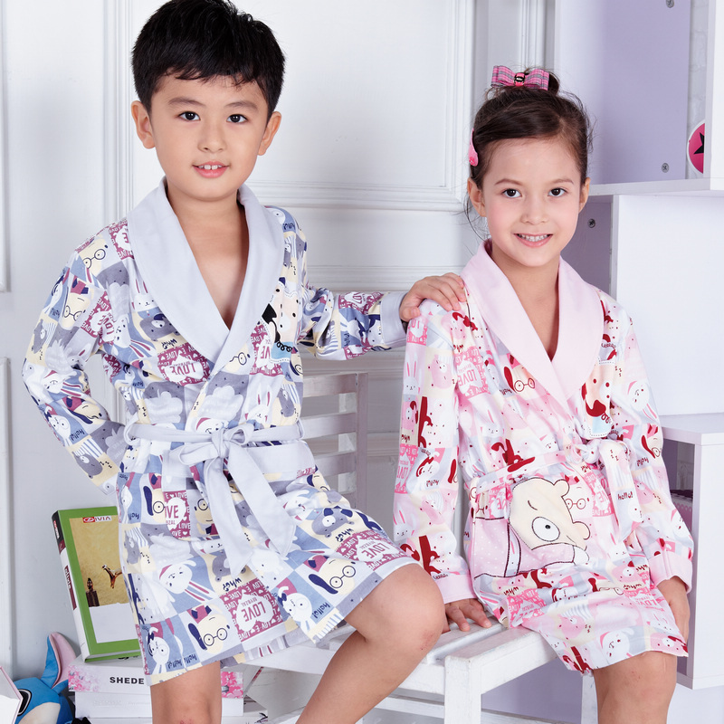 2012 children's clothing cartoon Women child cotton sleepwear long-sleeve lounge robe bathrobes 22096