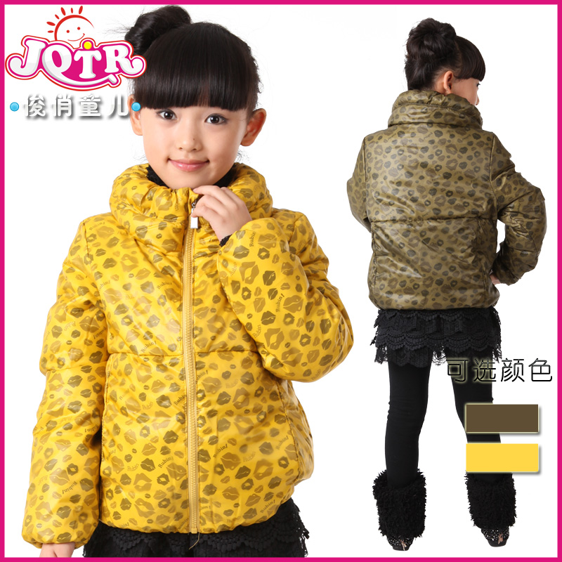 2012 children's clothing female child down coat autumn and winter turtleneck thermal down outerwear