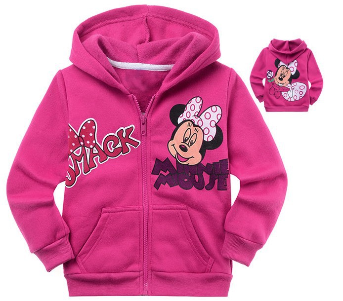 2012 children's clothing pink girls100% cotton fleece outerwear girls hooded zipper top Free Shipping China Post Air Mail