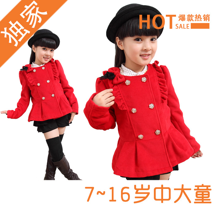 2012 children's clothing spring and autumn child outerwear trench female child blazer autumn overcoat baby cardigan