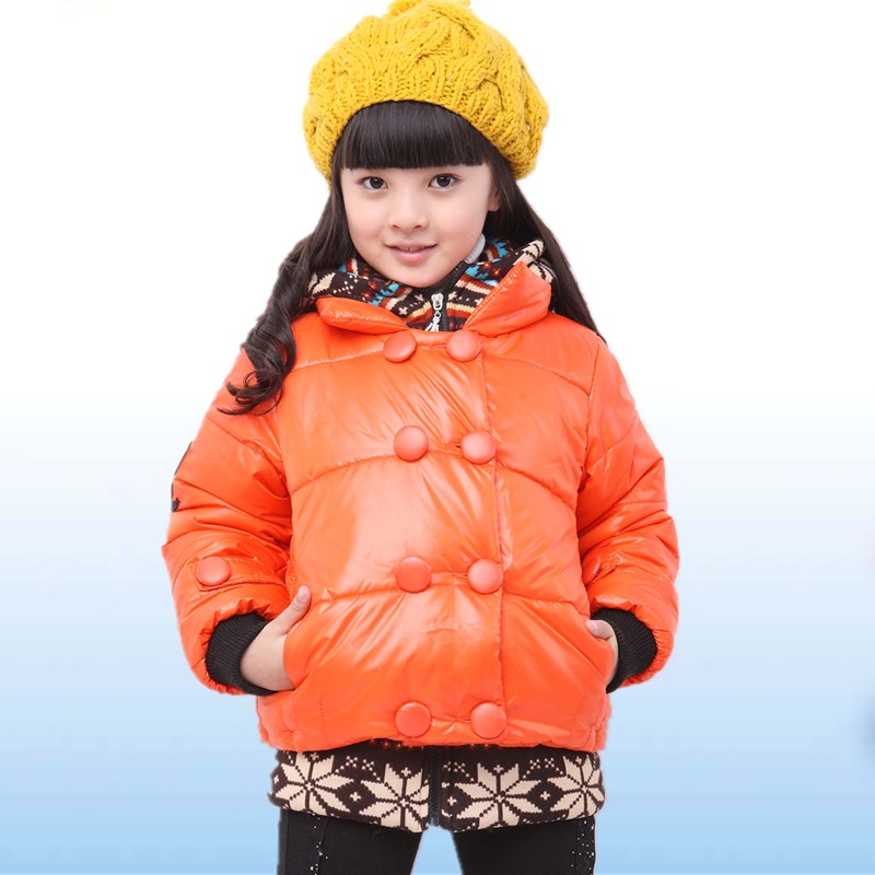 2012 children's clothing winter female child wadded jacket outerwear child faux two piece cotton-padded jacket