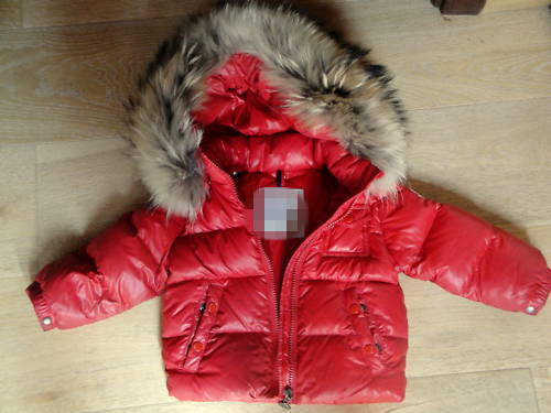 2012 Children's down coat,girls red short design with fur collar white duck down coat