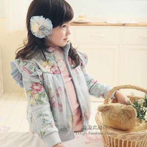 2012 children's spring and autumn clothing baby clothes outerwear female big boy 100% cotton stand collar trench