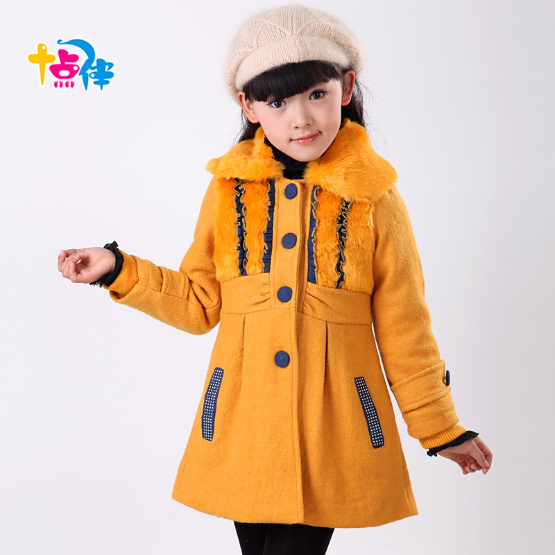 2012 children winter child wool wool trench coat laciness children's clothing female winter child