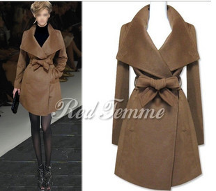 2012 classic autumn winter fashion woolen outerwear overcoat long trench wool blends jacket coat NW069 free shipping