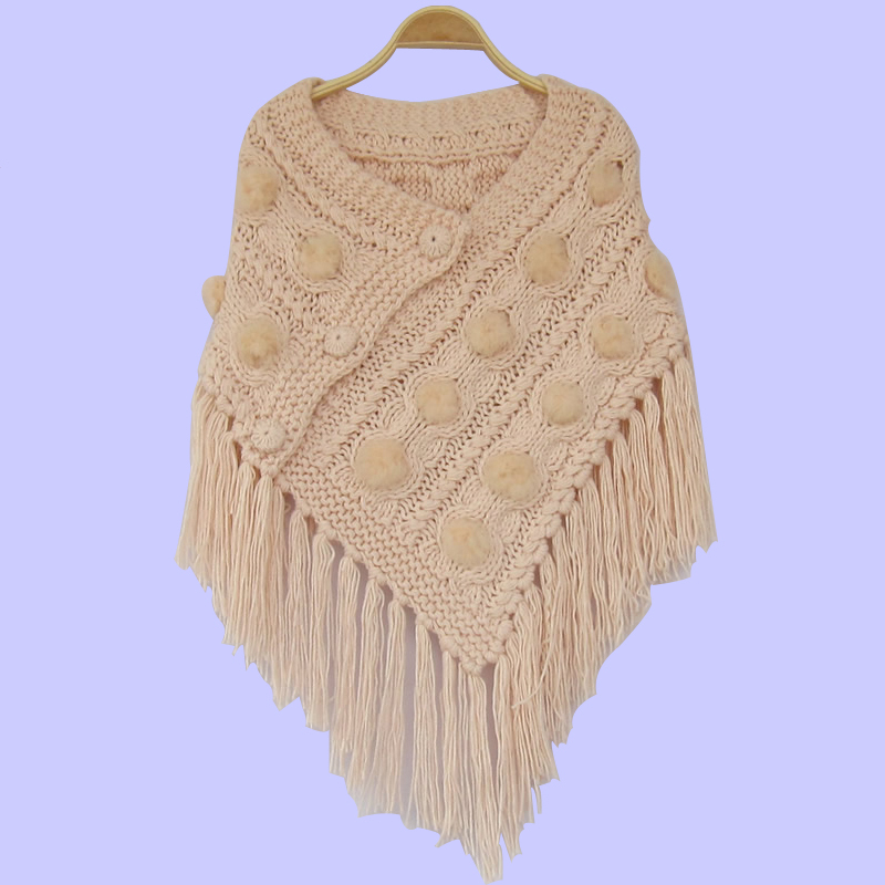 2012 cloak cape tassel cutout sweater outerwear mantissas cloak sweater female m53 Free shipping