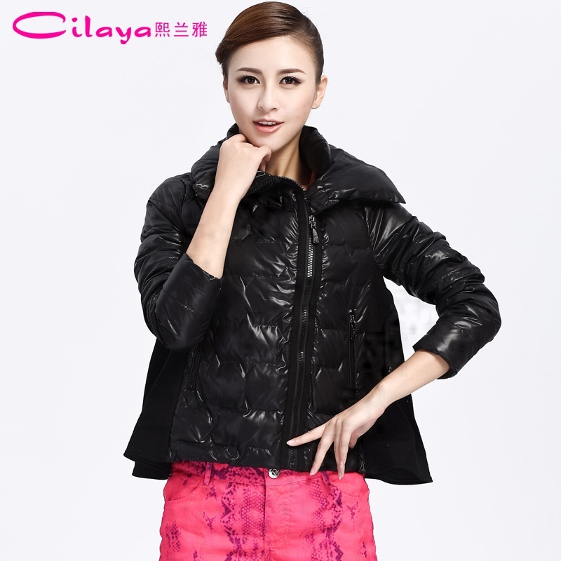 2012 cloak oblique zipper fashion personality short design down coat women c2116