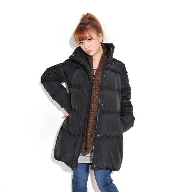 2012  clothing winter fashion  wadded jacket long design  cotton-padded jacket  free shipping