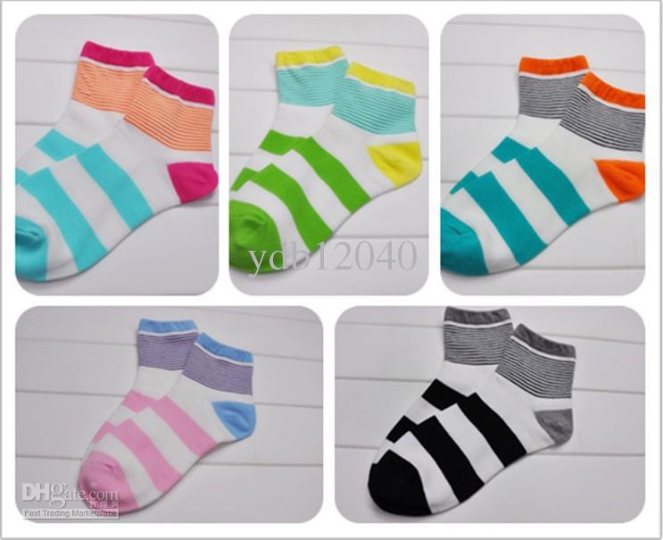 2012 color block fashion socks combed cotton socks 100% cotton s302