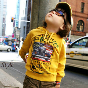 2012 colorful car male girls clothing baby with a hood sweatshirt outerwear