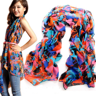 2012 colorful inkjet carriage chiffon scarf cape classic Emma scarf 9186