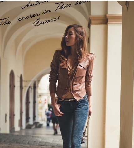 2012 cool star elegant leather clothing coat