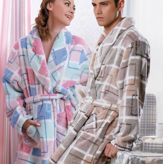 2012 coral fleece multicolour robe lovers bathrobe male bathrobe sleepwear female