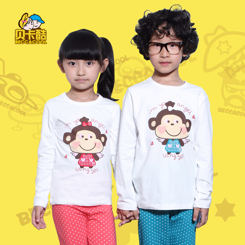2012 cotton children's clothing male child underwear panties female child thermal sleepwear long johns set