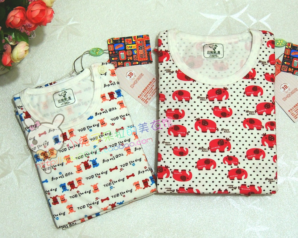 2012 cotton female child underwear set long johns long johns 90 - 160