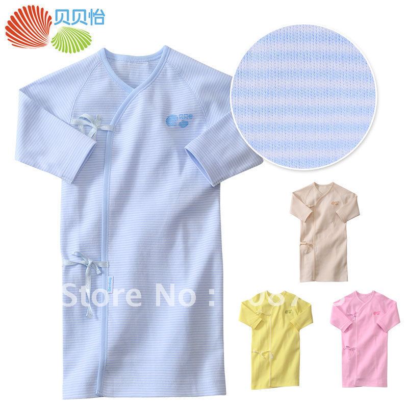 2012 cute Baby 100% cotton one-piece sleepwear long-sleeve bandage robe free shipping B0395