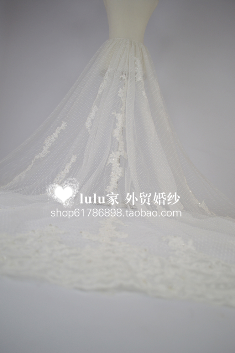 2012 decoration wedding dress yarn short trailing veil