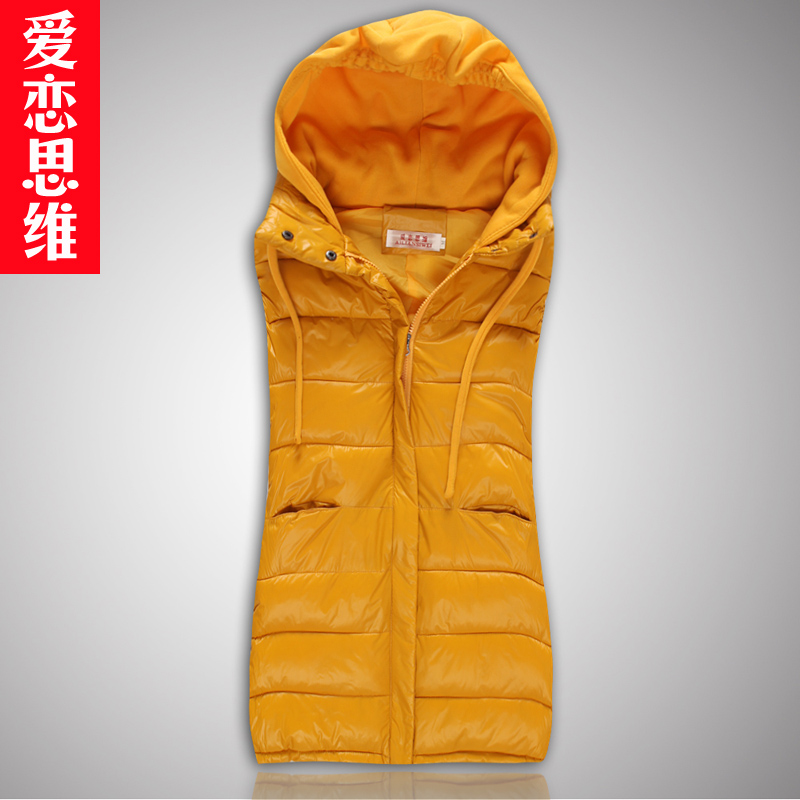 2012 design long slim down vest cotton vest m7020