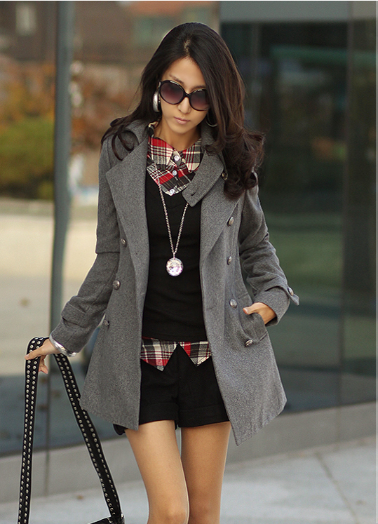 2012 - double breasted gentlewomen body shaping trench outerwear long-sleeve turn-down collar casual overcoat fREE SHIPPING