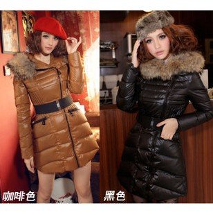 2012 down coat female raccoon large fur collar women's medium-long autumn and winter,winter jacket down women,free shipping