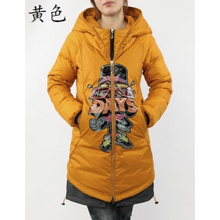 2012 down coat female white duck down slim with a hood medium-long double layer zipper
