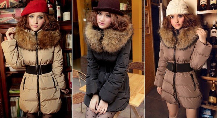 2012 down coat large fur collar detachable slim medium-long women's ,womens Coat/Blouse/Women Clothing,fashion long down jacket