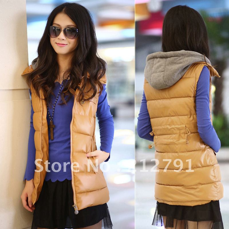 2012 down cotton vest Women with a hood cotton vest down coat free shipping