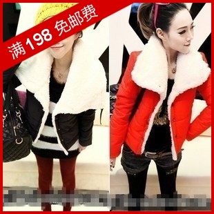 2012 down jacket winter women/fashion cotton coat/The lambs wool collar