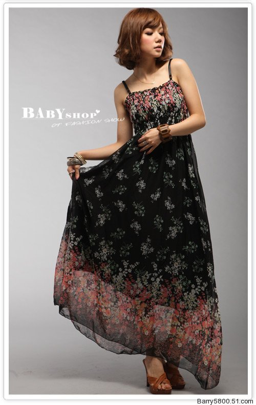 2012 dress women dress chiffon long dress 3 color