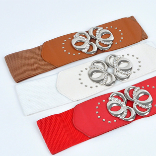 2012 Elastic Waist Women Belt Woman Cummerbund Clothing Accessories Fashion Leather Belts y210