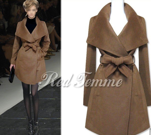 2012 Europe classic autumn winter fashion woolen outerwear overcoat long trench wool blends jacket coat free shipping 5-color