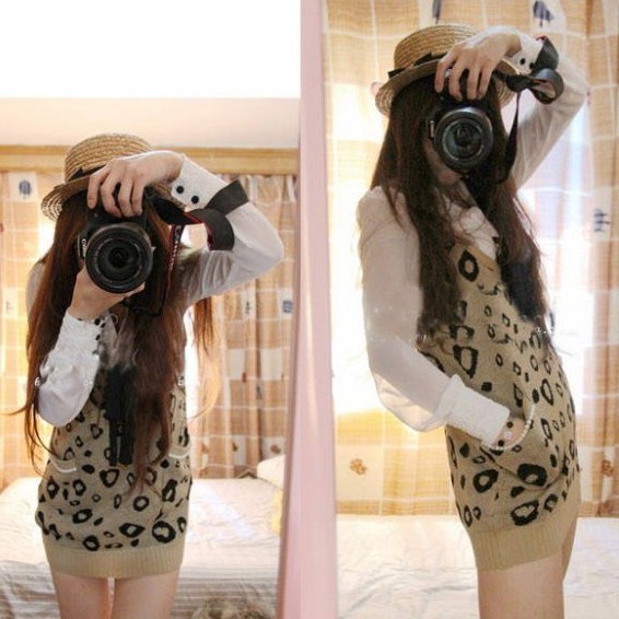 2012 fashion autumn handmade beading all-match sweater tank dress