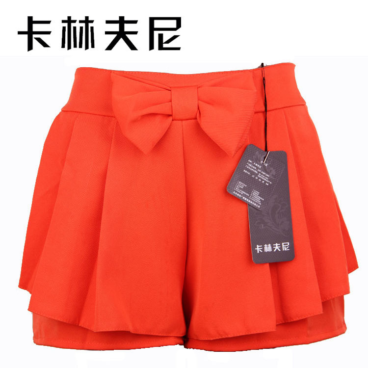 2012 fashion Big bow women's shorts culottes shorts bow shorts multicolour