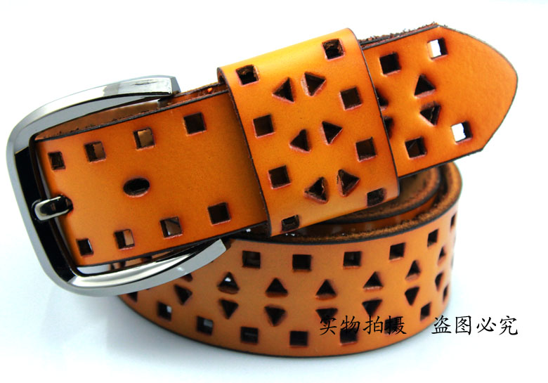 2012 fashion cutout genuine leather women's belt genuine leather strap Women (BL007)