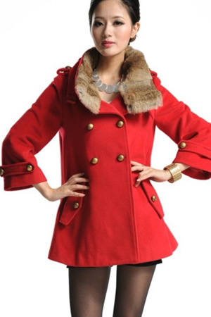 2012 fashion double breasted woolen plush slim elegant trench outerwear